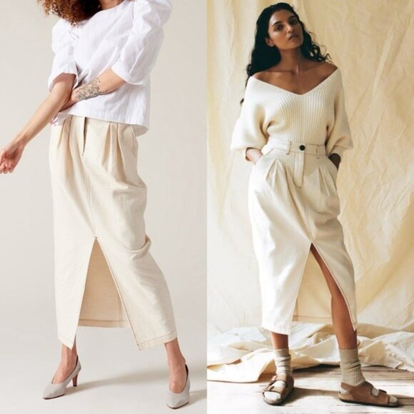 NWOT Mara Hoffman Florence Natural White Cotton Pencil Skirt Size 2 - Picture 2 of 12